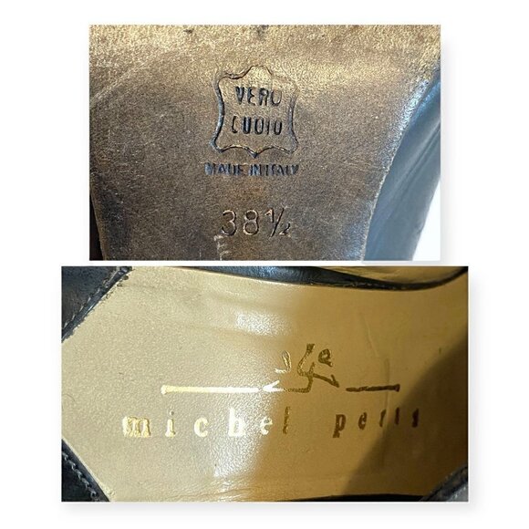 Rare Vintage Michel Perry black Leather Mule, size 38.5EU, Y2K - Picture 8 of 11